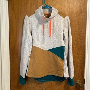 L.L. Bean Gray and Tan Hoodie with Orange Accents